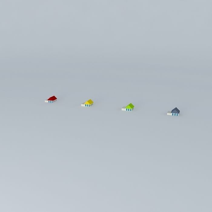 A Row of houses Free 3D model_1