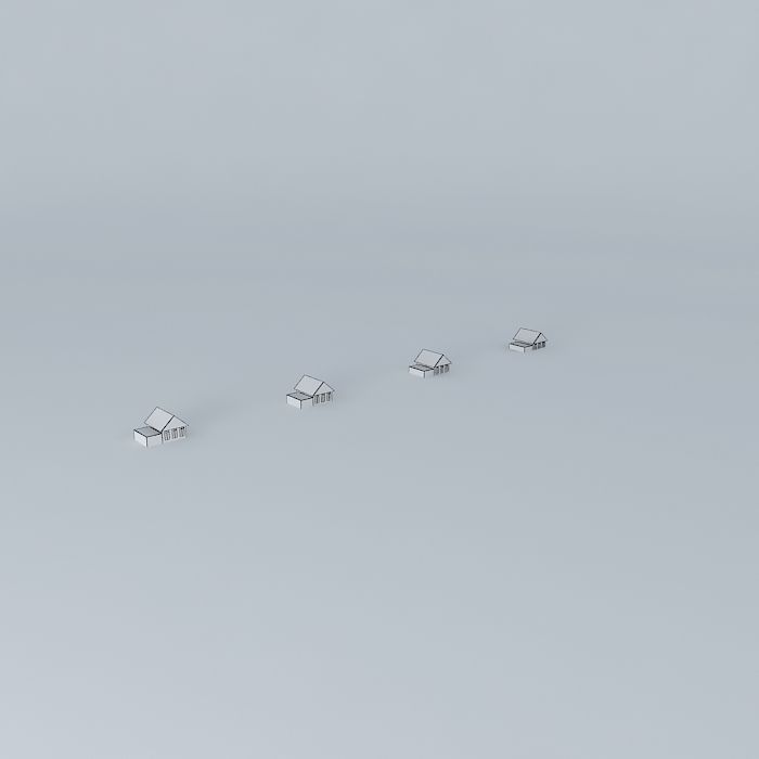 A Row of houses Free 3D model_4
