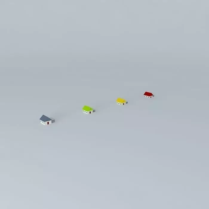 A Row of houses Free 3D model_0