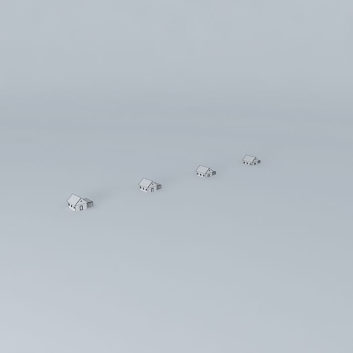 A Row of houses Free 3D model_3