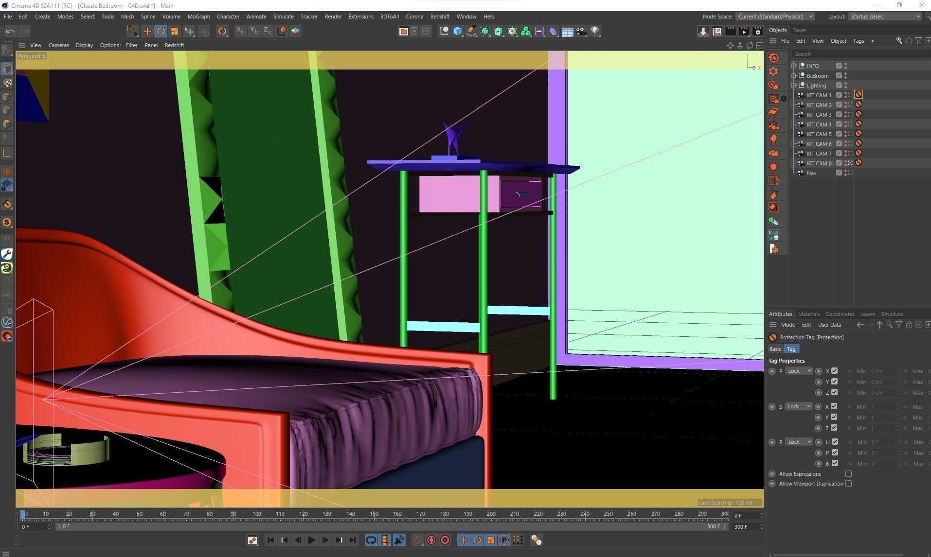 VRay - C4D Scene files - Modern Classic Bedroom Interior Scene 3D model_16