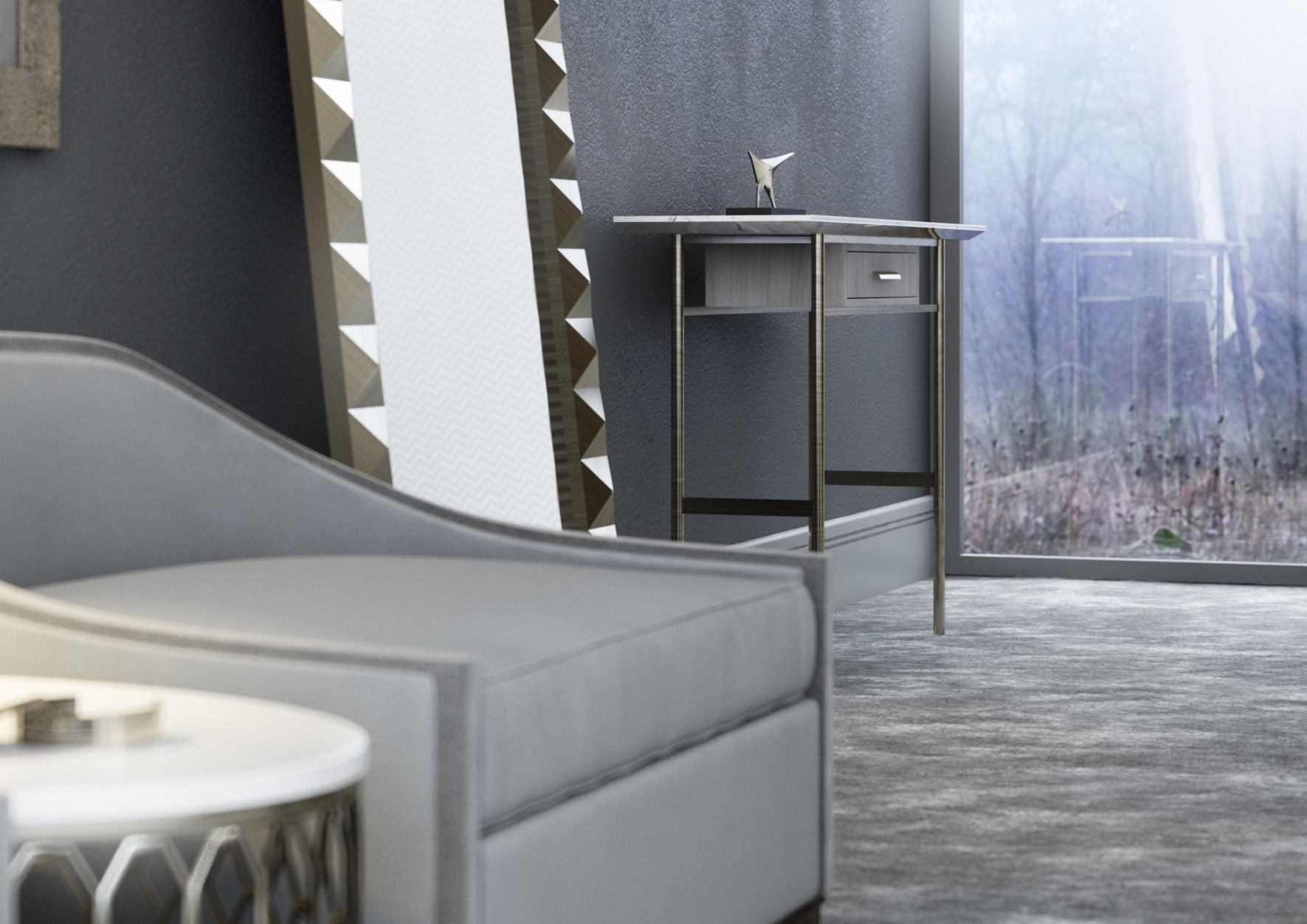 VRay - C4D Scene files - Modern Classic Bedroom Interior Scene 3D model_8