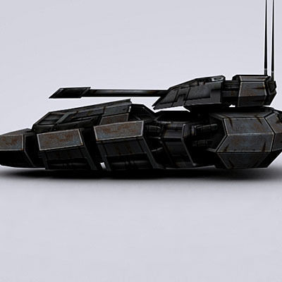3DRT - Sci-Fi Hovertank2 Low-poly 3D model_1