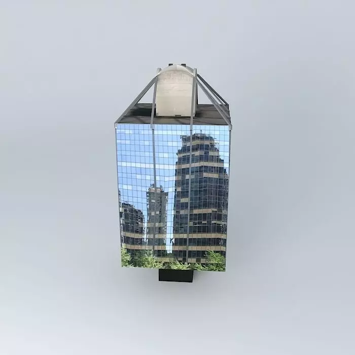 The Qube tall building with reflections in it Free 3D model_0