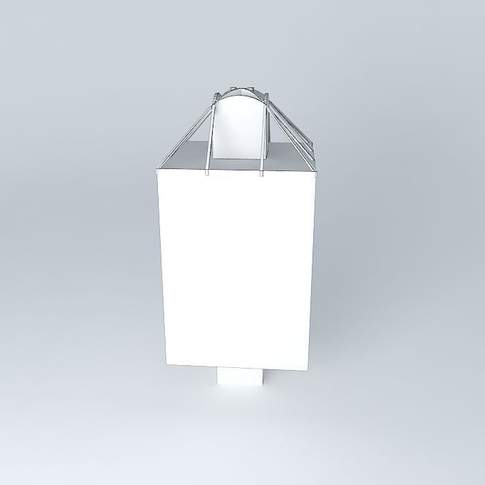 The Qube tall building with reflections in it Free 3D model_3