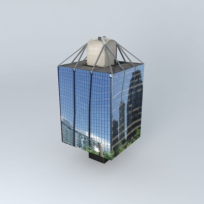The Qube tall building with reflections in it Free 3D model_2