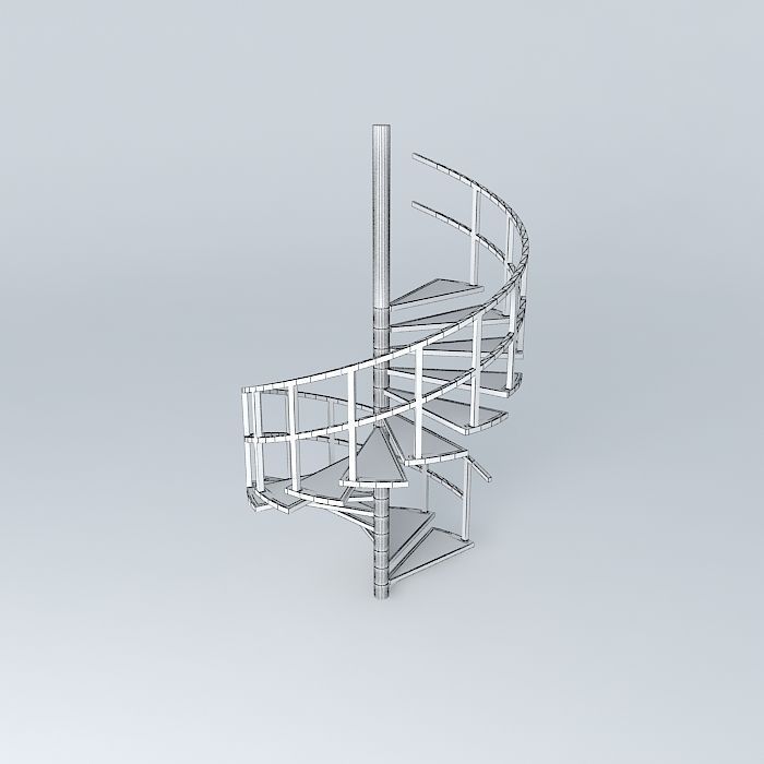 Spiral Stairs Free 3D model_3