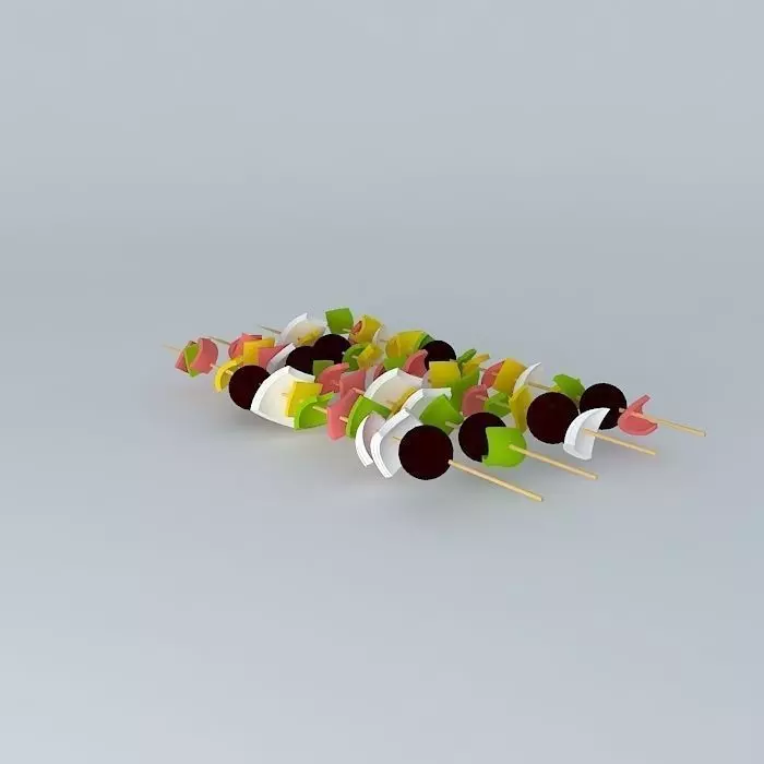 Kebabs fruit skewers Free 3D model