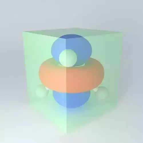 D z2 orbitals superimposed on a tetrahedral model