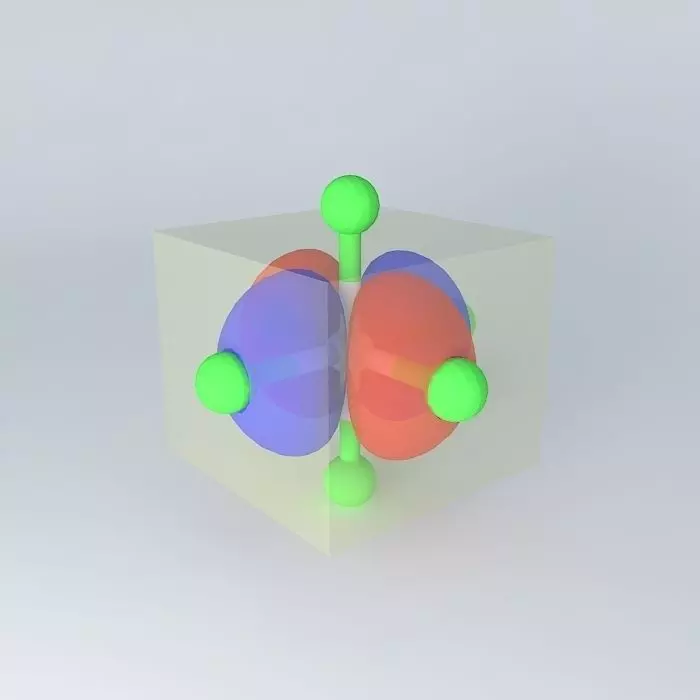 d x2y2 orbital superimosed on an octahedral model Free 3D model_0