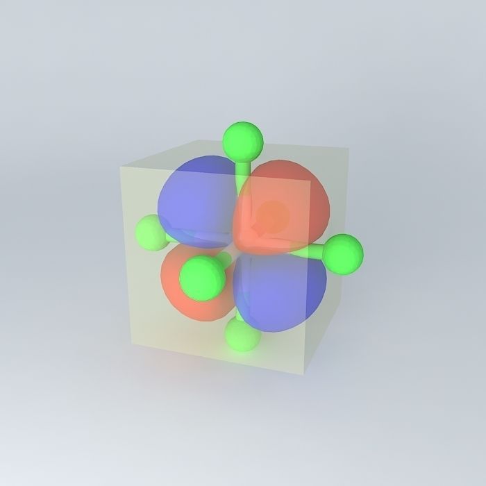 d xz orbital superimposed on an octahedral model Free 3D model_1