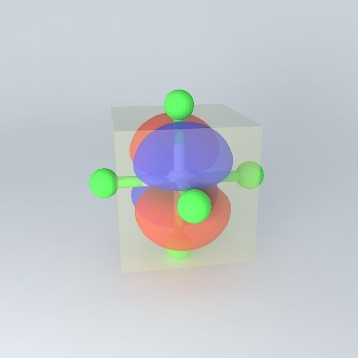 d xz orbital superimposed on an octahedral model Free 3D model_2