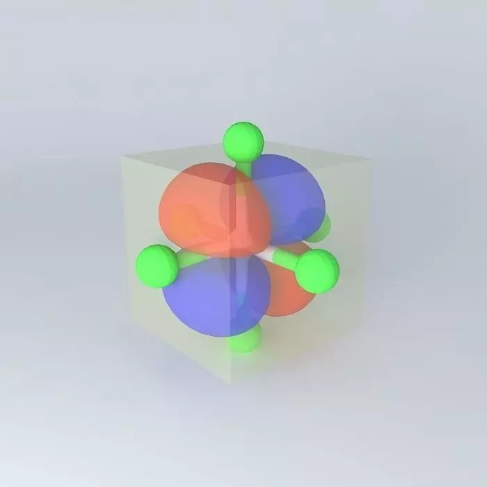 d xz orbital superimposed on an octahedral model Free 3D model_0