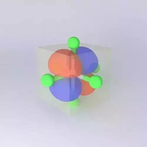 d xz orbital superimposed on an octahedral model