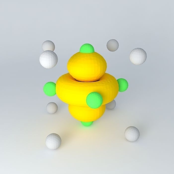 d z2 orbital superimposed on an octahedral model Free 3D model_2