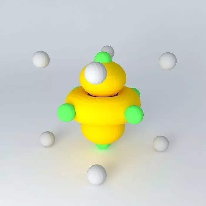 d z2 orbital superimposed on an octahedral model Free 3D model_0