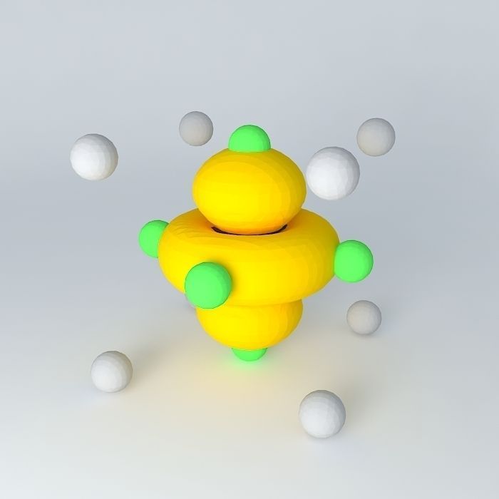 d z2 orbital superimposed on an octahedral model Free 3D model_1