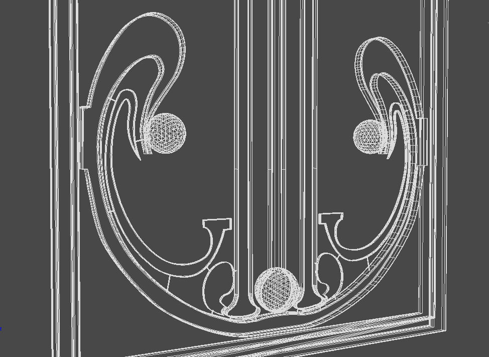 Decorative secession railing for stairs 3D model_1