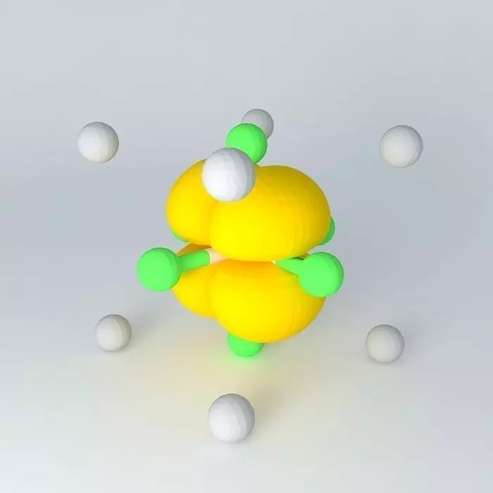 d yz orbital superimposed on an octahedral model Free 3D model_0
