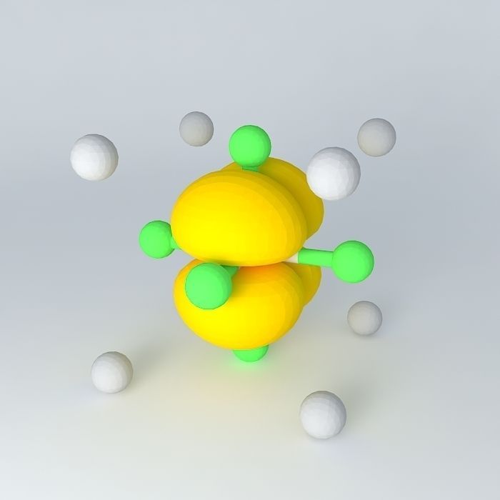 d yz orbital superimposed on an octahedral model Free 3D model_1