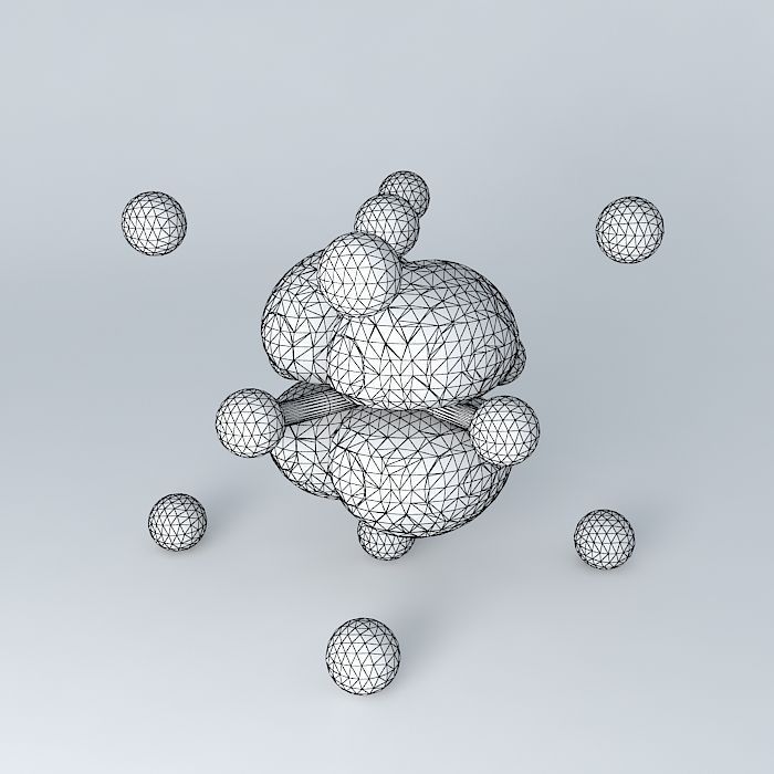 d yz orbital superimposed on an octahedral model Free 3D model_3