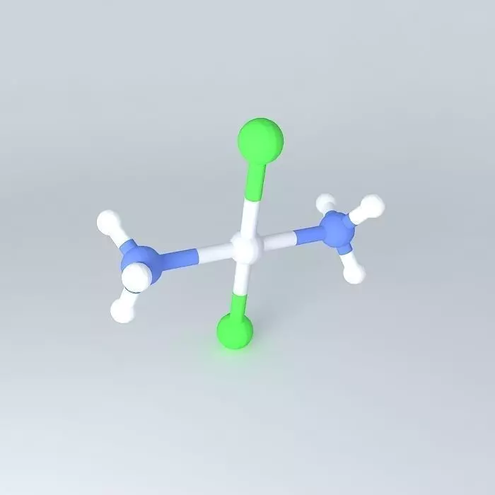 Trans diamminedichloroplatinum Free 3D model_0