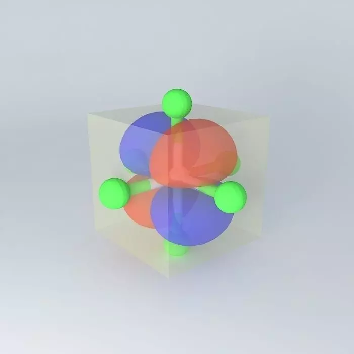 d yz orbital superimposed on an octahedral Free 3D model_0
