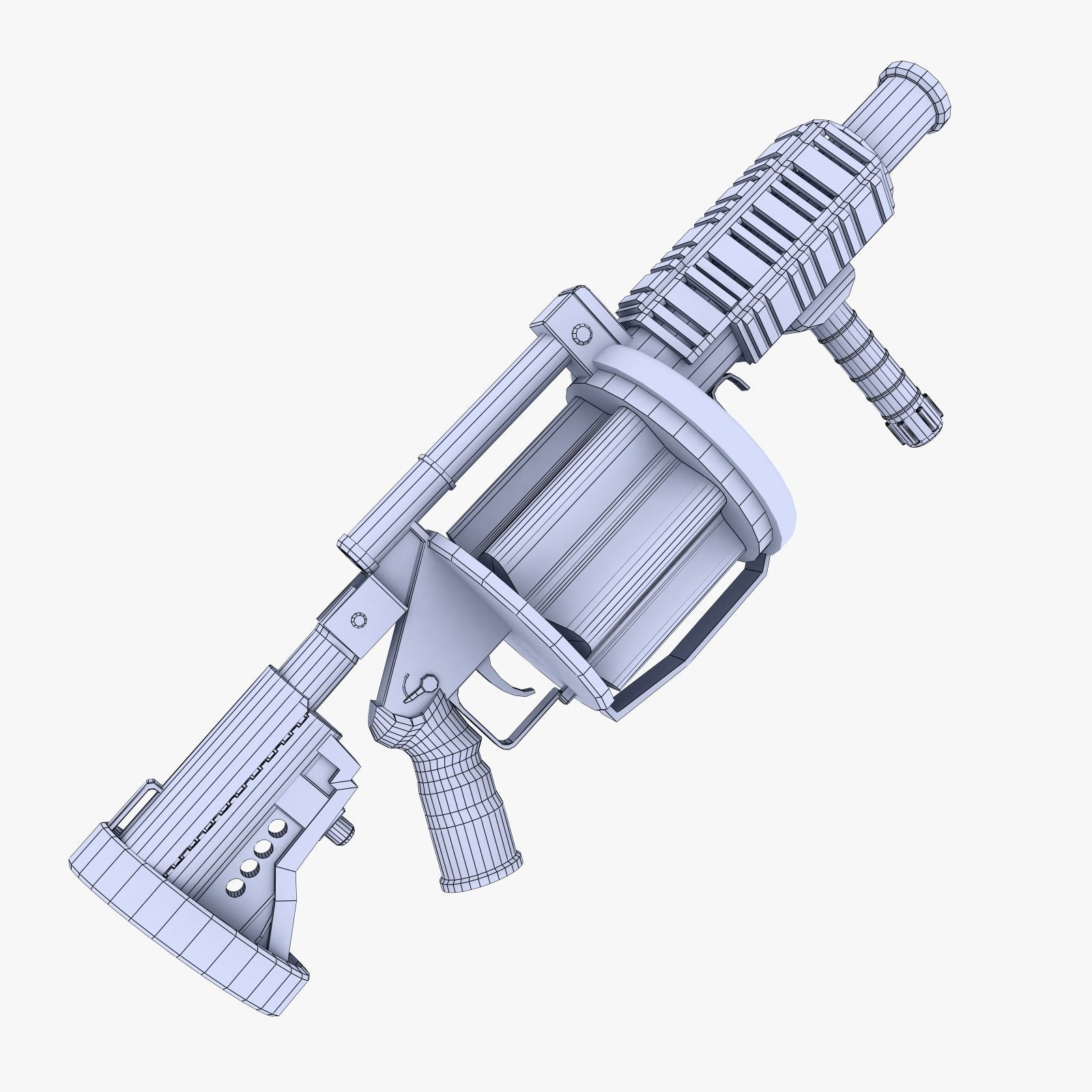 Milkor MGL Multiple Grenade Launcher Low-poly 3D model_4