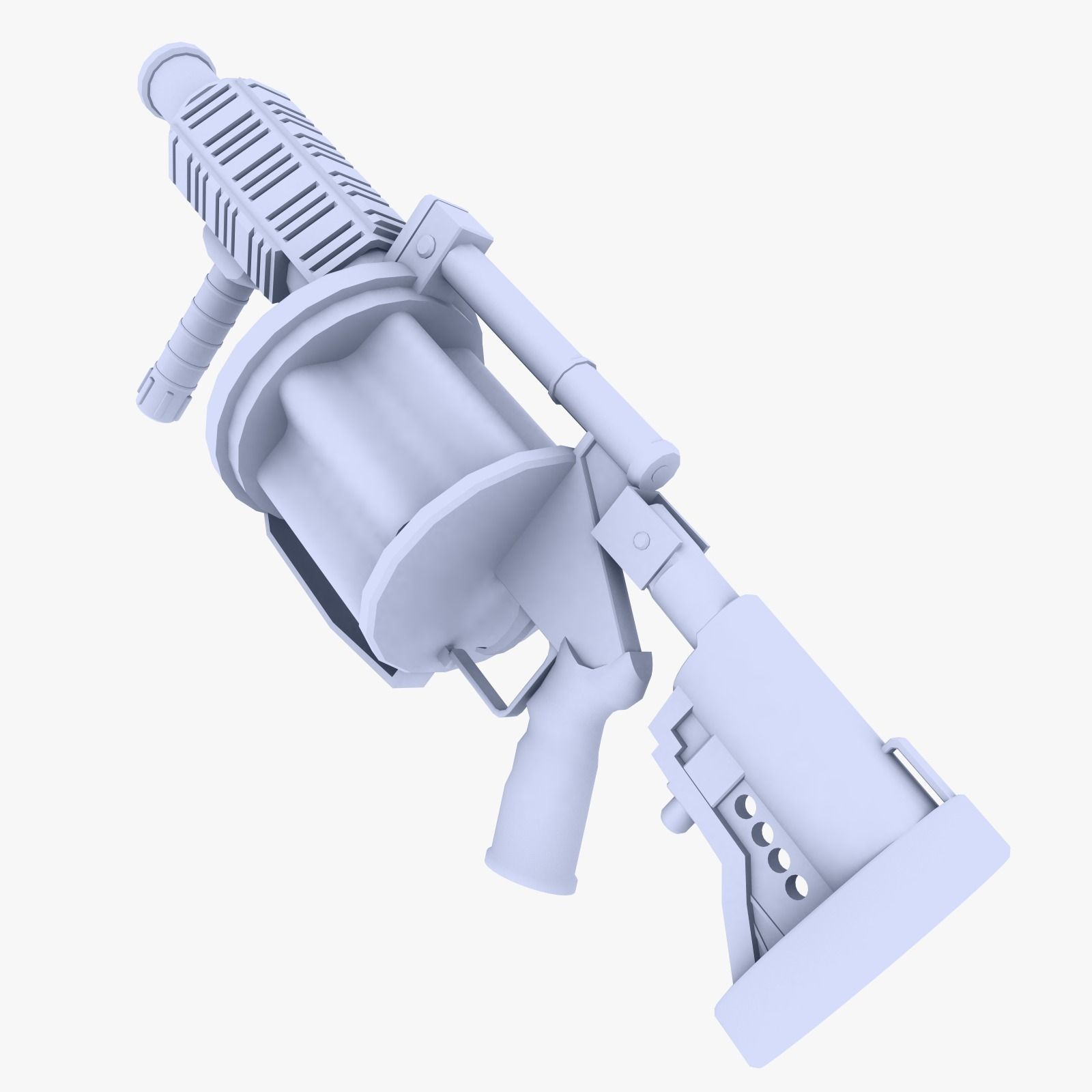 Milkor MGL Multiple Grenade Launcher Low-poly 3D model_3