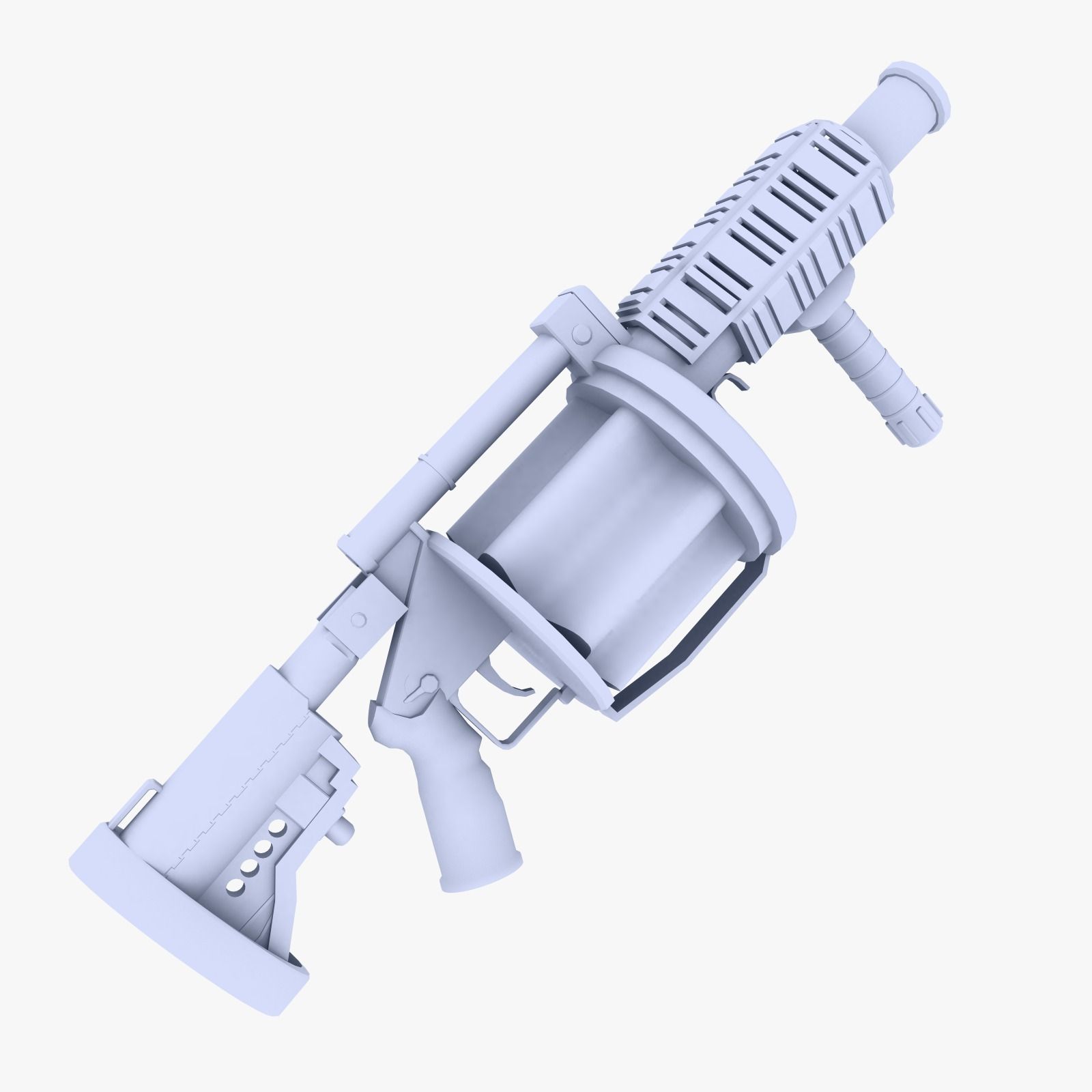 Milkor MGL Multiple Grenade Launcher Low-poly 3D model_1