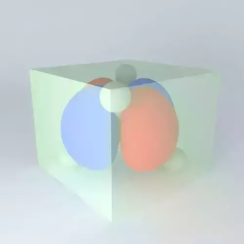 d x2y2 orbitals superimposed on a tetrahedral model