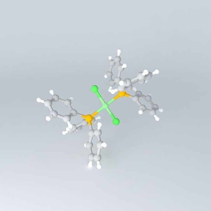 Square planar dichlorobis triphenylphosphine nickel Free 3D model_1