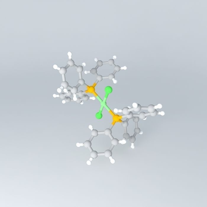 Square planar dichlorobis triphenylphosphine nickel Free 3D model_2