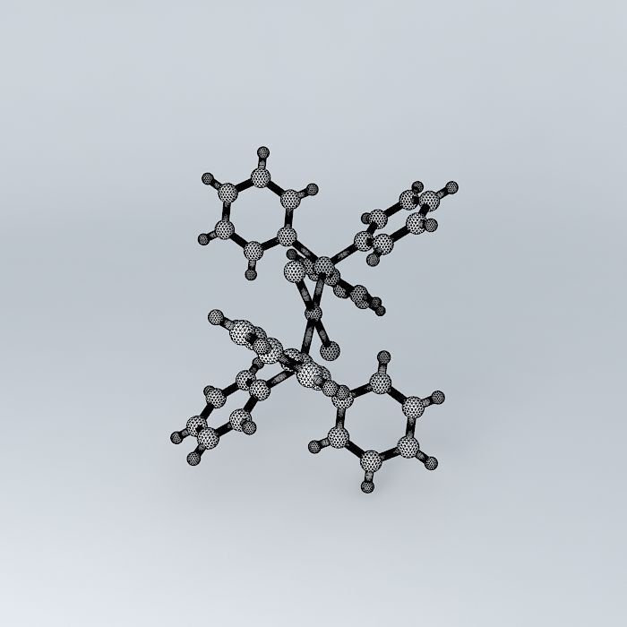Square planar dichlorobis triphenylphosphine nickel Free 3D model_4