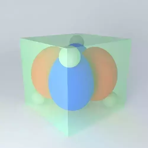d xy orbitals superimposed on a tetrahedral model Free 3D model