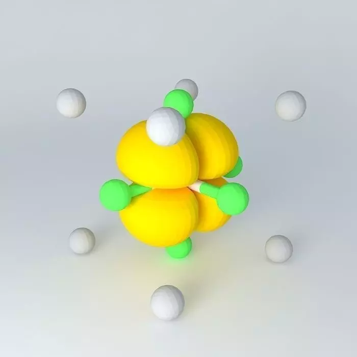 d xz orbital superimposed on an octahedral model Free 3D model_0
