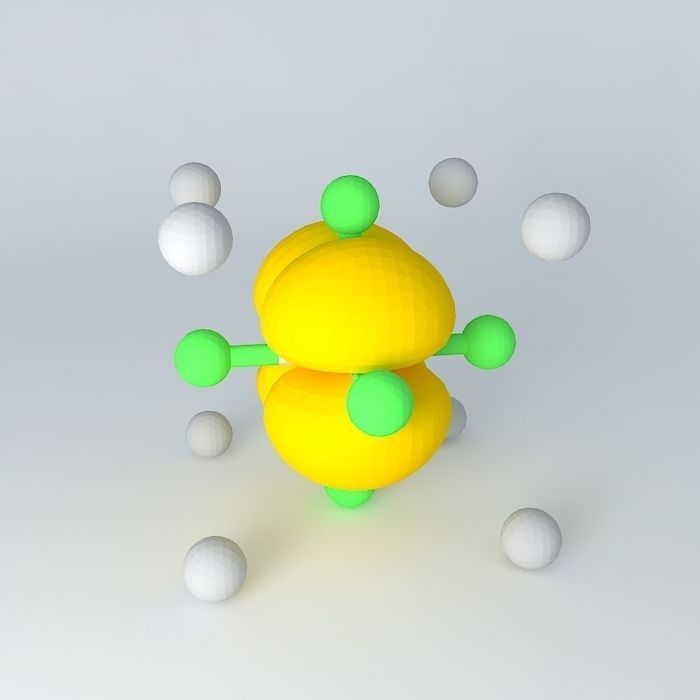 d xz orbital superimposed on an octahedral model Free 3D model_2