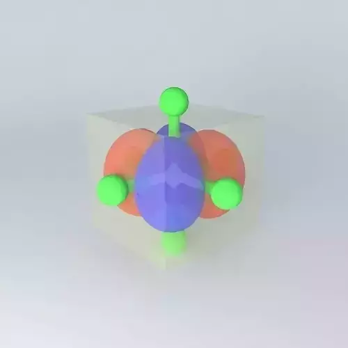 d xy orbital superimposed on an octahedral model