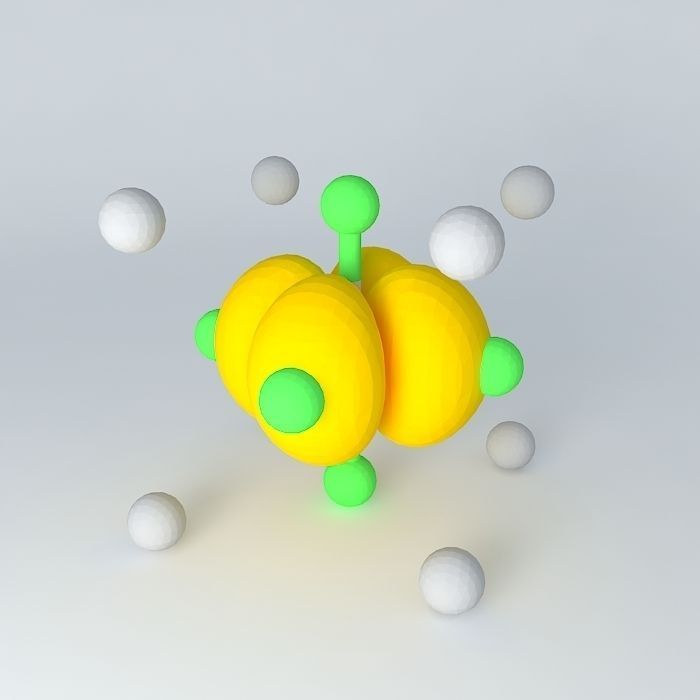 d x2y2 orbital superimosed on an octahedral model Free 3D model_1