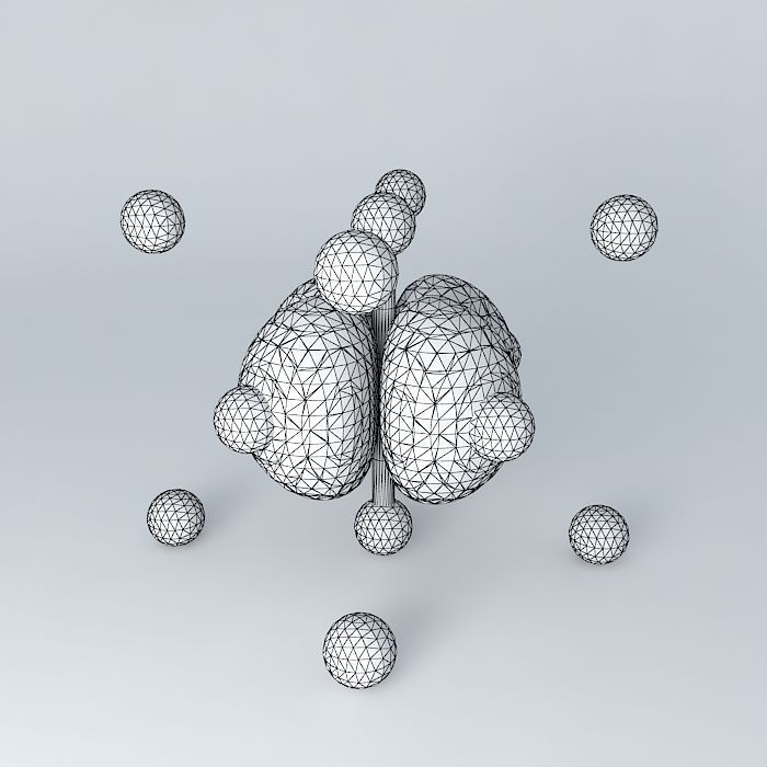 d x2y2 orbital superimosed on an octahedral model Free 3D model_3