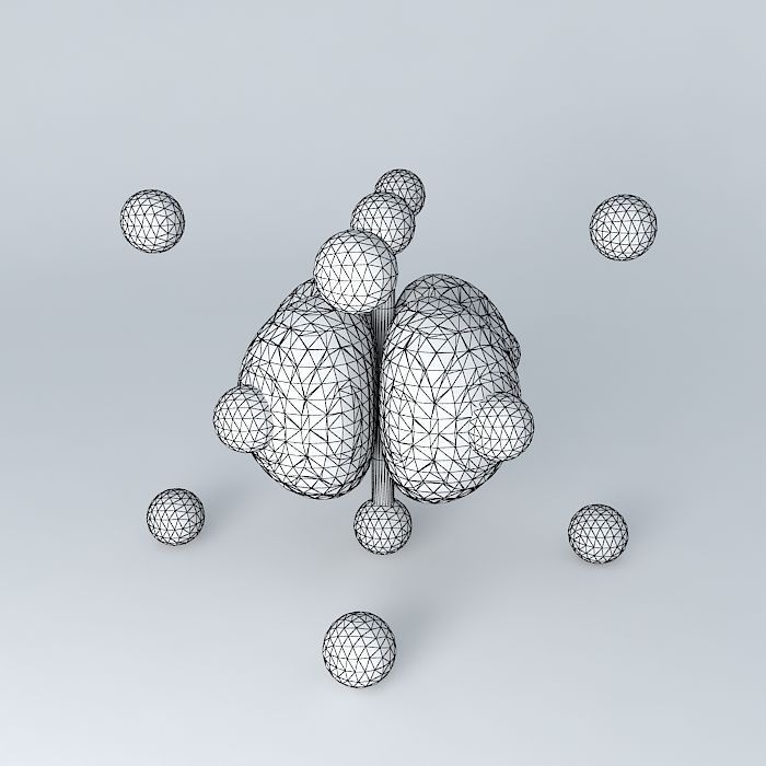 d x2y2 orbital superimosed on an octahedral model Free 3D model_4