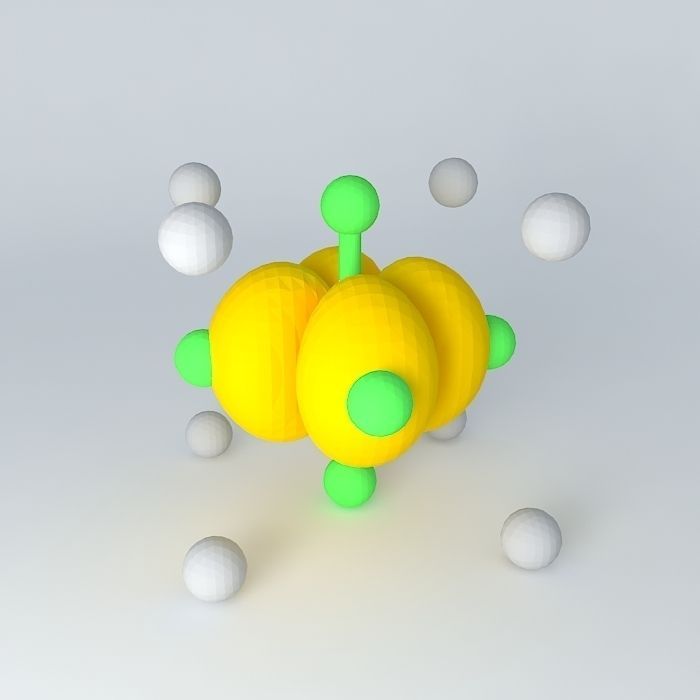 d x2y2 orbital superimosed on an octahedral model Free 3D model_2
