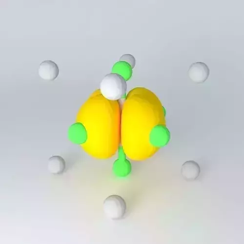 d x2y2 orbital superimosed on an octahedral model