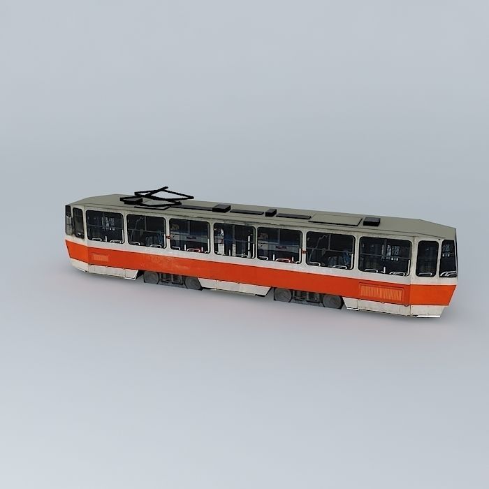 Streetcar tram Free 3D model_1