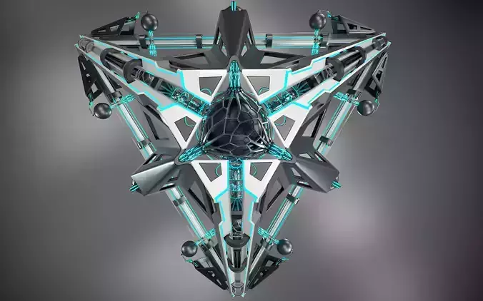 Core futuristic triangular structure 3D model