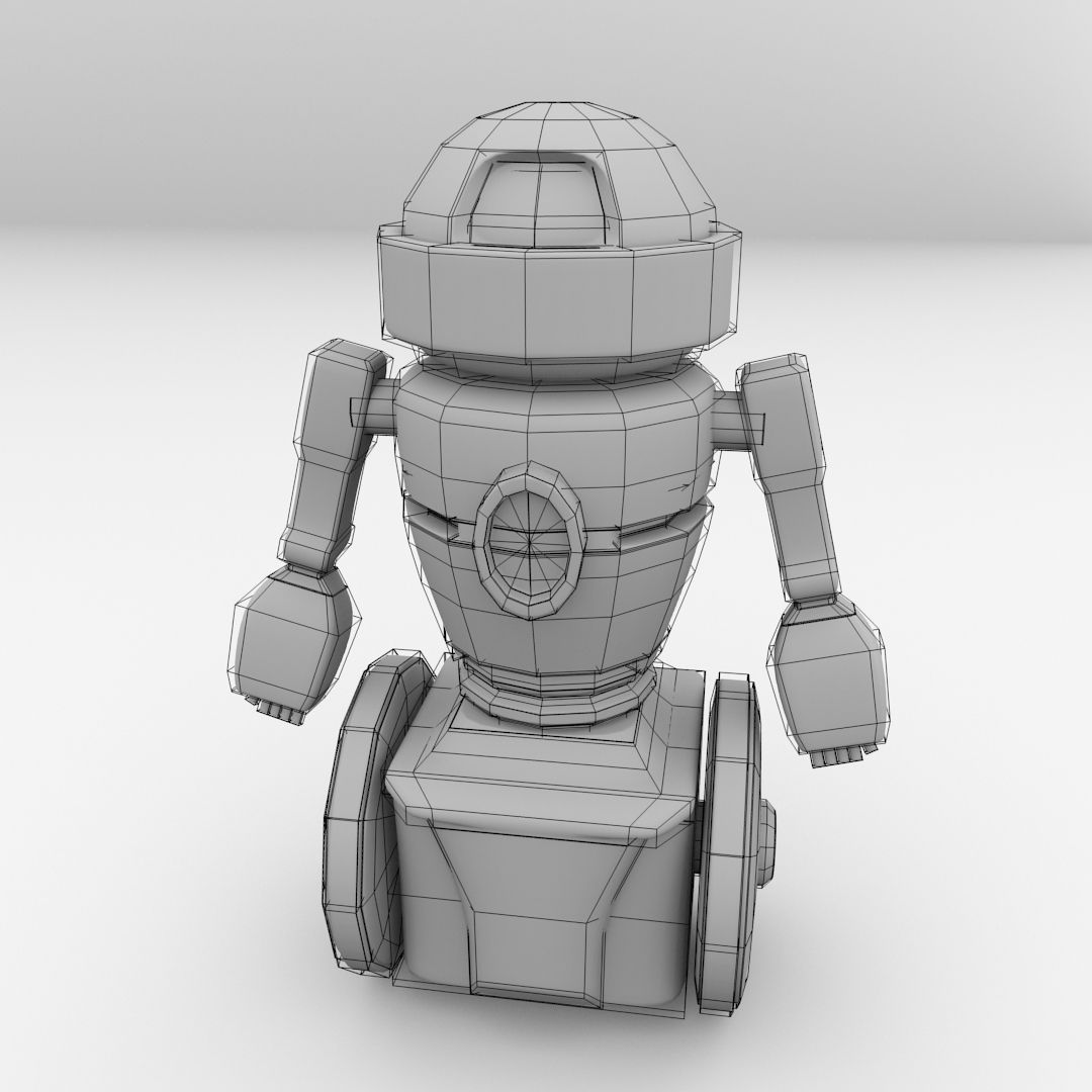Robot with eyes 3D model_4