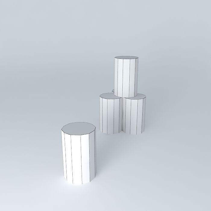barrels three rusty Free 3D model_4