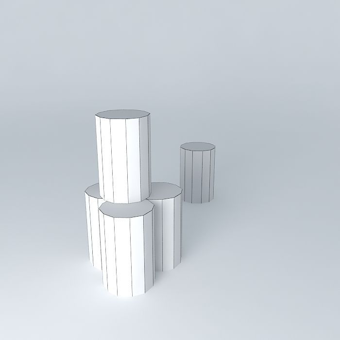 barrels three rusty Free 3D model_3