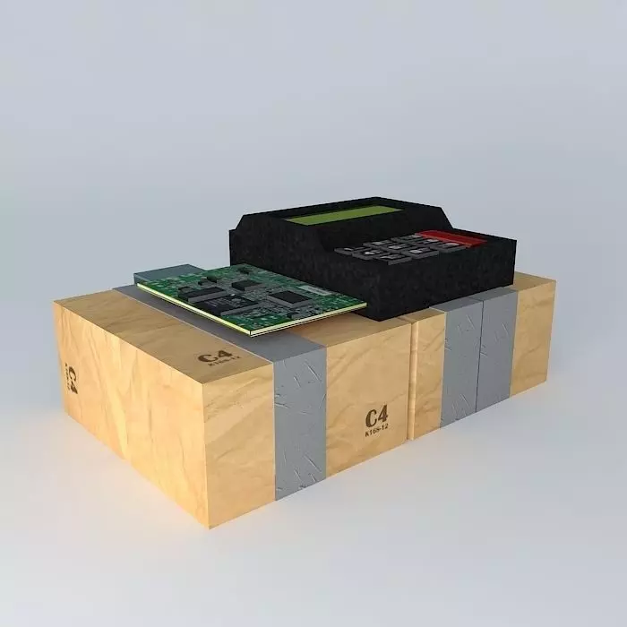 C4 bomb LowPoly Free 3D model
