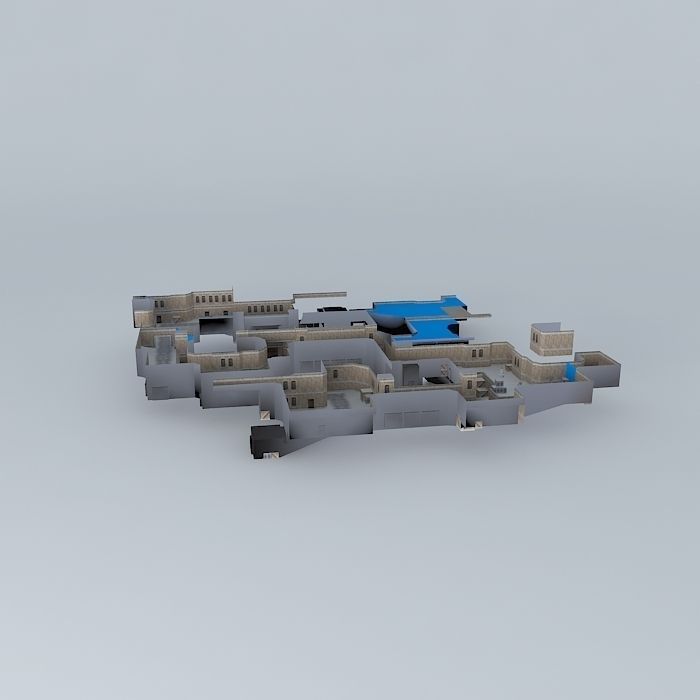 Dust2 snow full Free 3D model_2